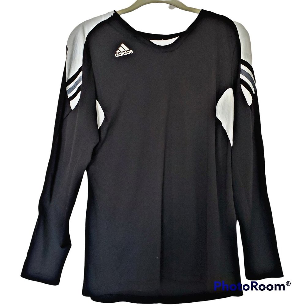Adidas athletic black long sleeve top sz large